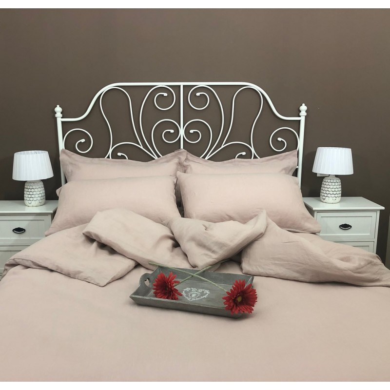 Pure Linen Duvet Cover Pink Rose