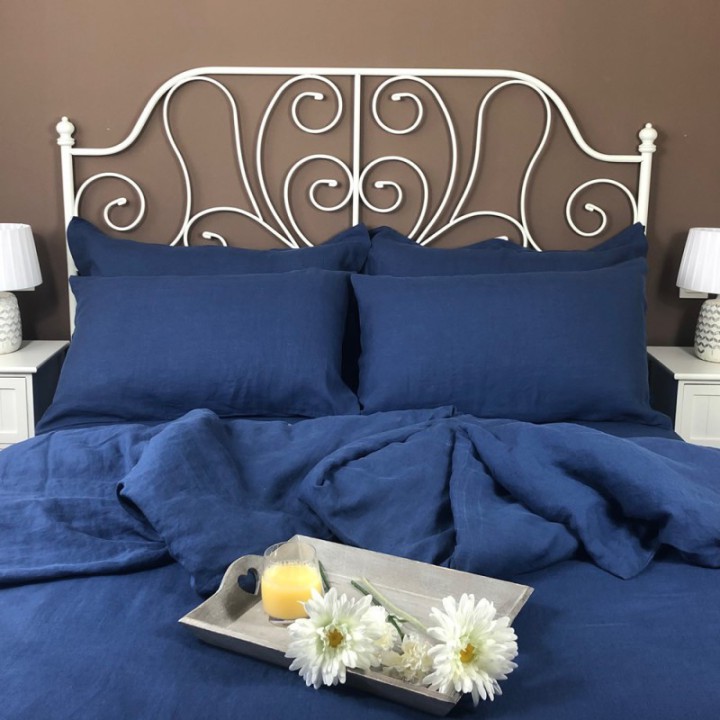 Duvet Cover Linen Atlanta Blue