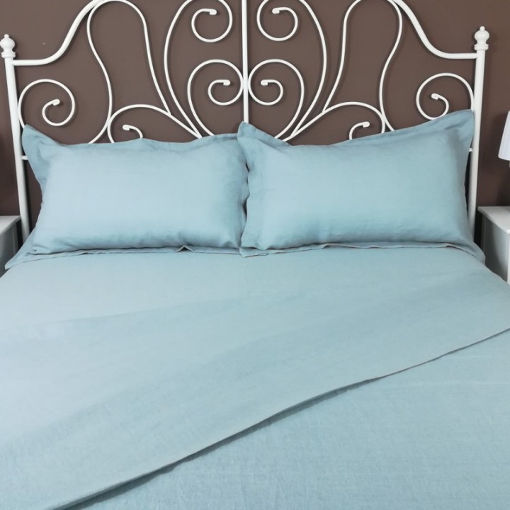 Neatly Folded Back Flat Sheet Linen Atlanta Slate