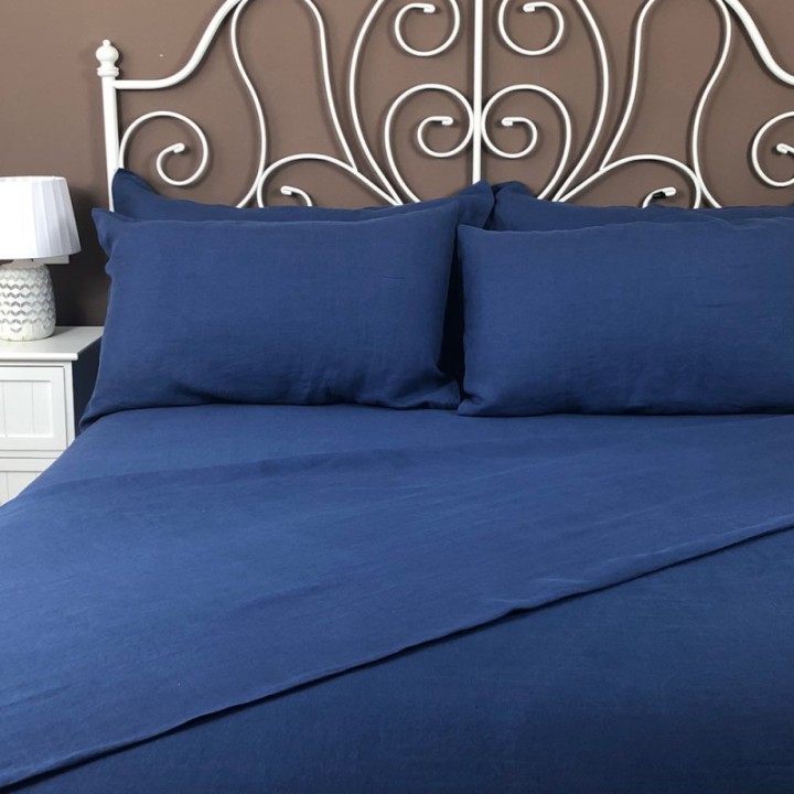 Flat Sheet Linen Atlanta Blue
