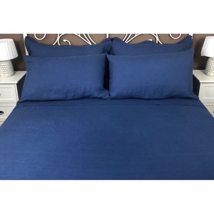 Flat Sheet Linen Atlanta Blue