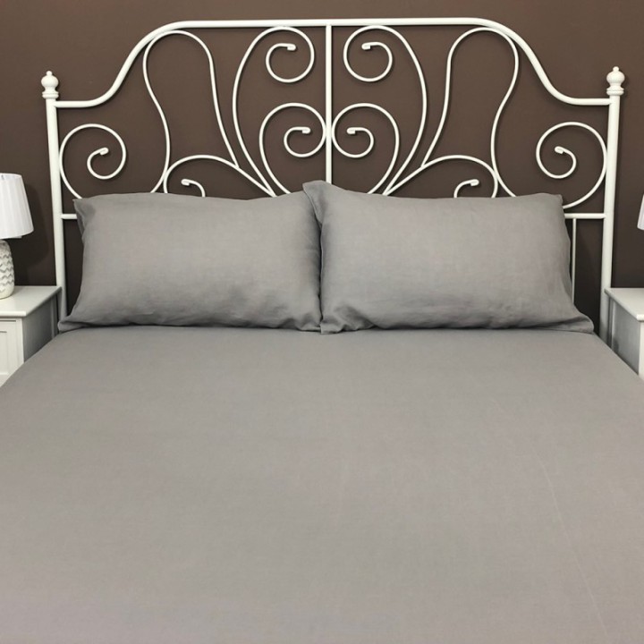 Fitted Sheet Linen Atlanta Grey