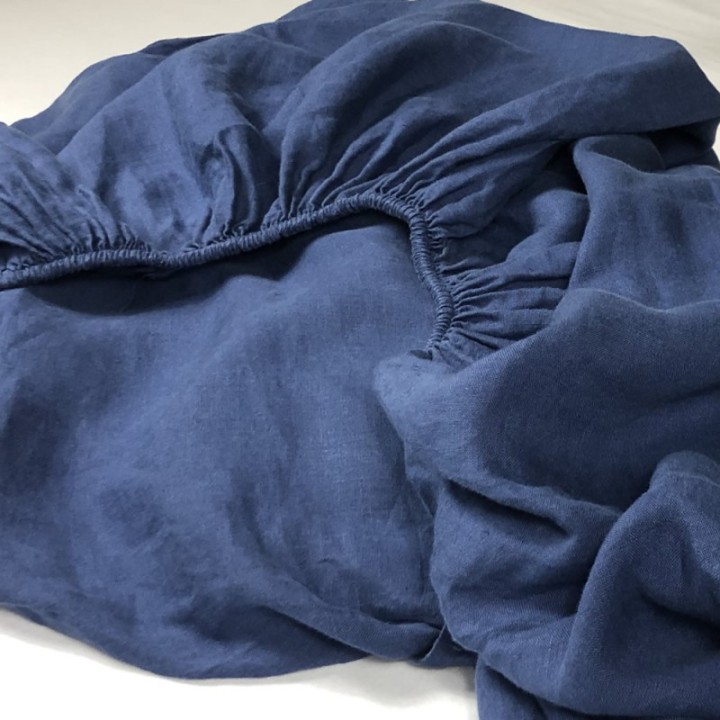 Fitted Sheet Linen Atlanta Blue