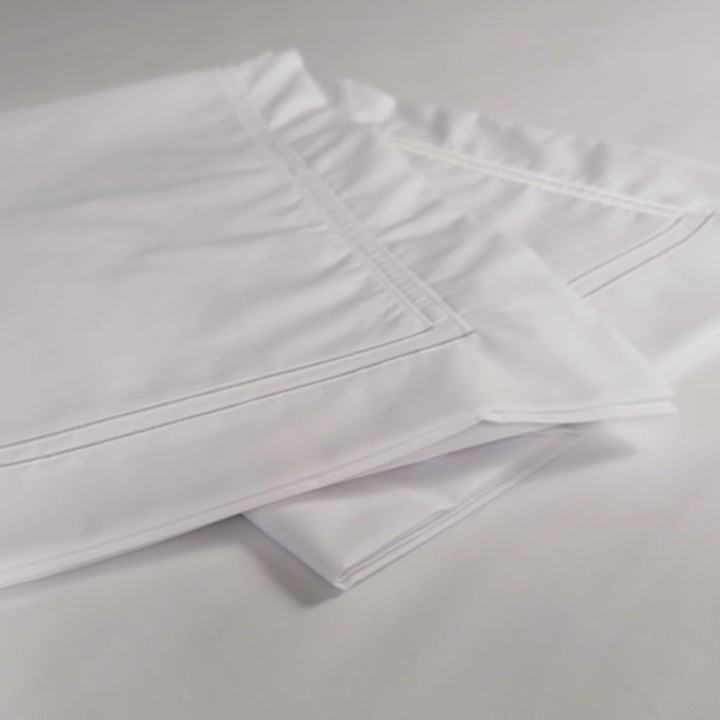 Flat sheet white trim Egyptian Cotton 200 Thread Count Percale Porto