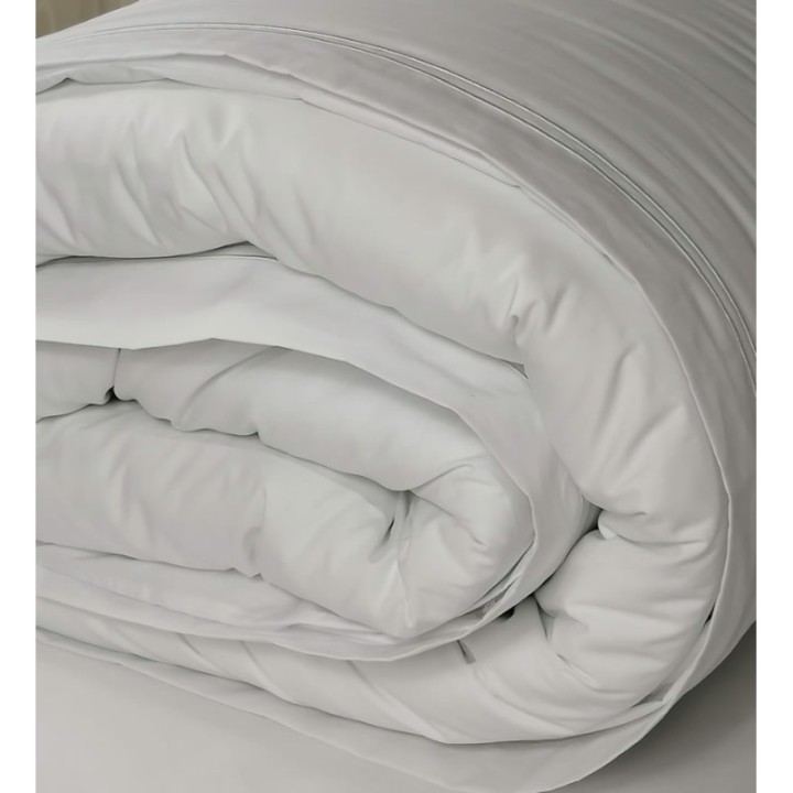 Duvet Cover Egyptian Cotton 200 Thread Count Percale Porto White trim rolled up